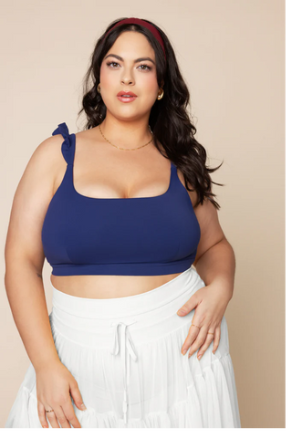 Cleo Corset Crop Bralette - Sapphire