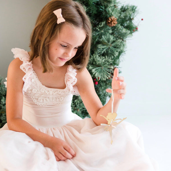 Gold Ballerina Christmas Ornament