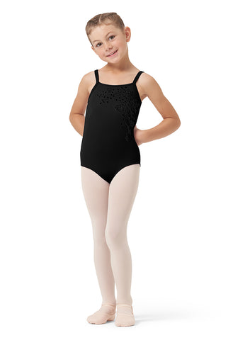 103ET Girls Spaghetti Strap Leotard with Ethereal Print