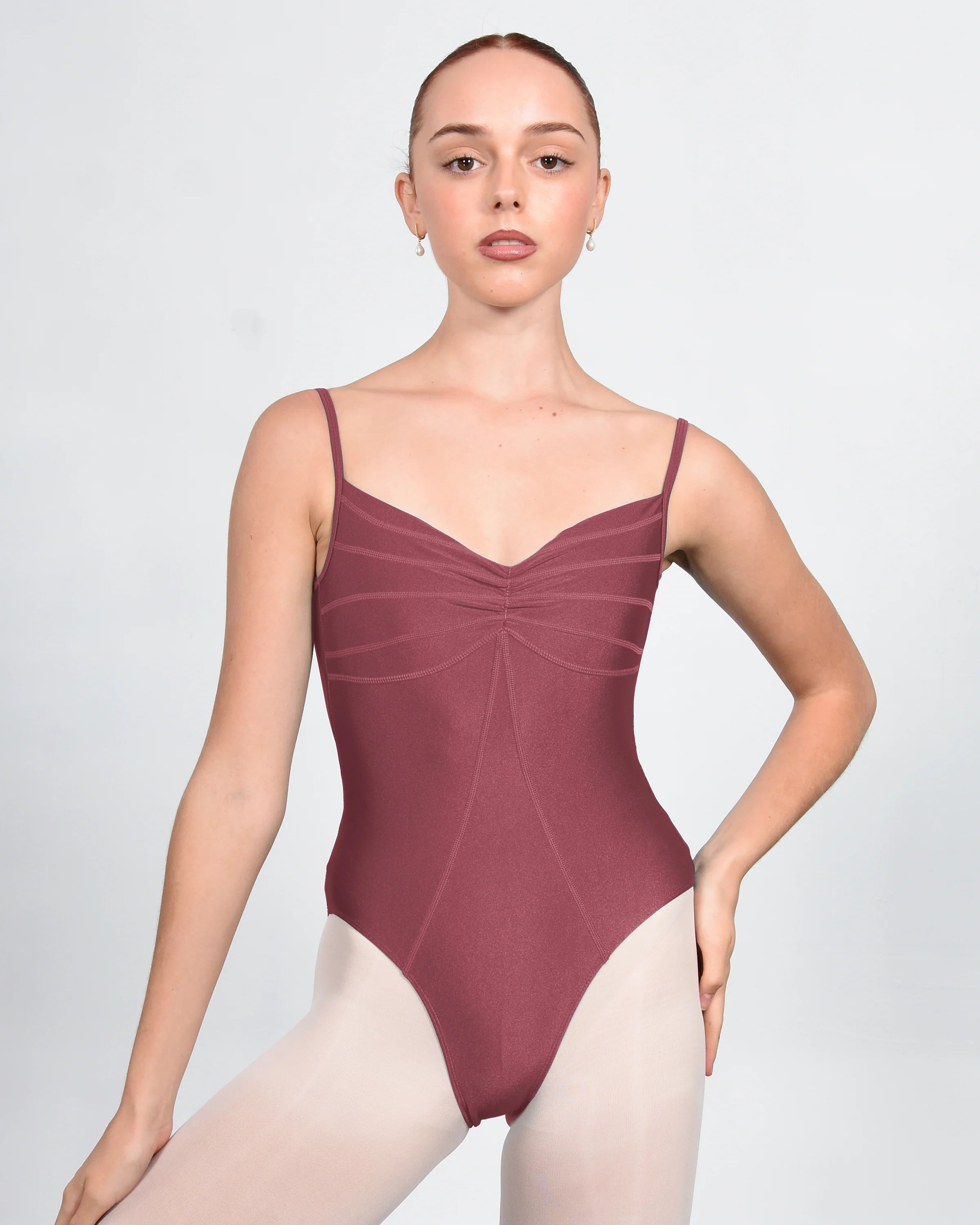 Ariel Gloss Rose Gold Super High Cut Leotard Ariel Gloss Rose Gold Super High Cut Leotard