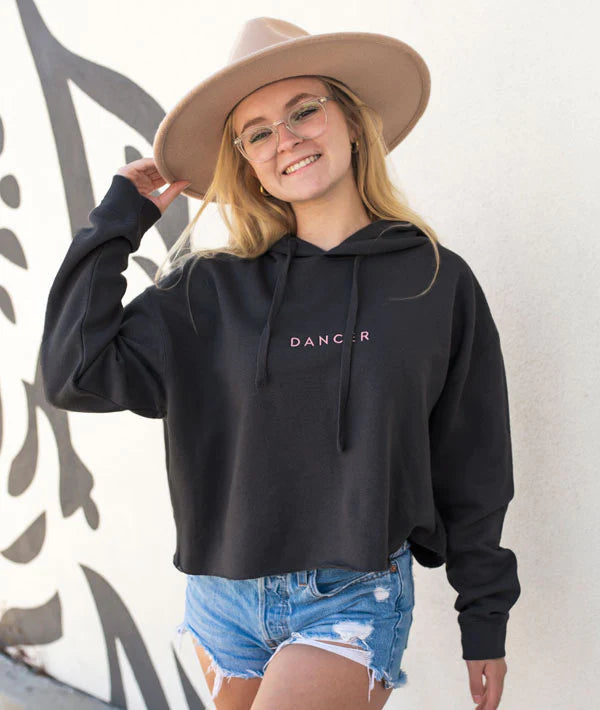 Dancer Embroidered Crop Hoodie Dancer Embroidered Crop Hoodie