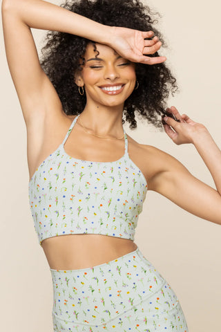Cleo Corset Crop Bralette - Sapphire