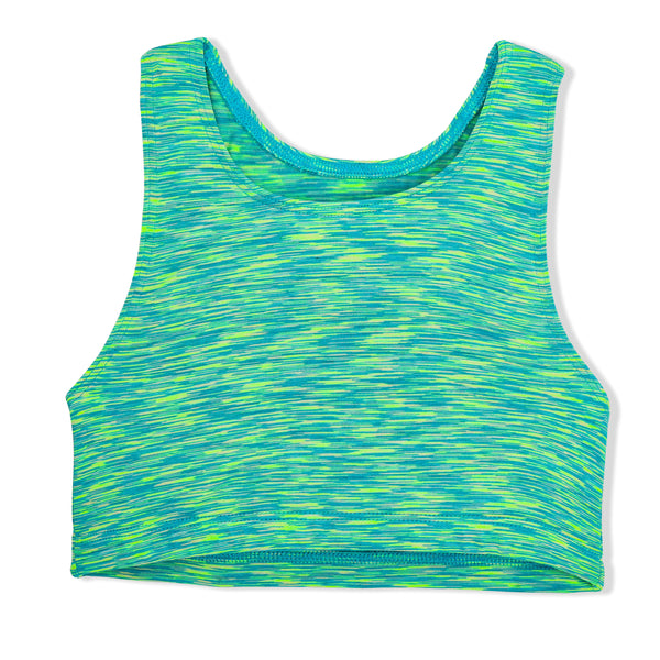 Lime Strata Crop Tank Lime Strata Crop Tank