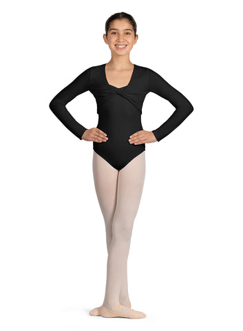 72519c Girls Twist Front Mini Ballet Sweater