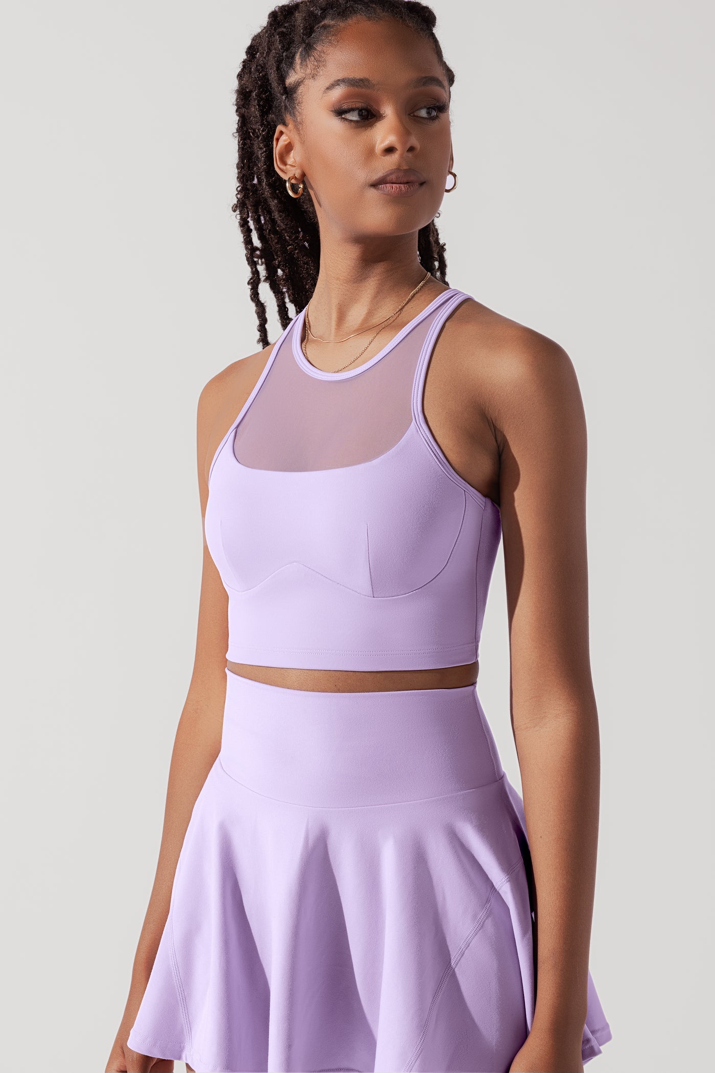 Celeste Mesh Crop Bralette - Digital Lavender Celeste Mesh Crop Bralette - Digital Lavender