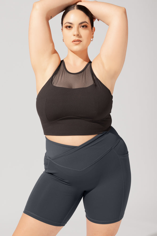 Celeste Mesh Crop Bralette - Black Celeste Mesh Crop Bralette - Black