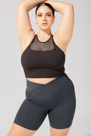 Cleo Corset Crop Bralette - Sapphire