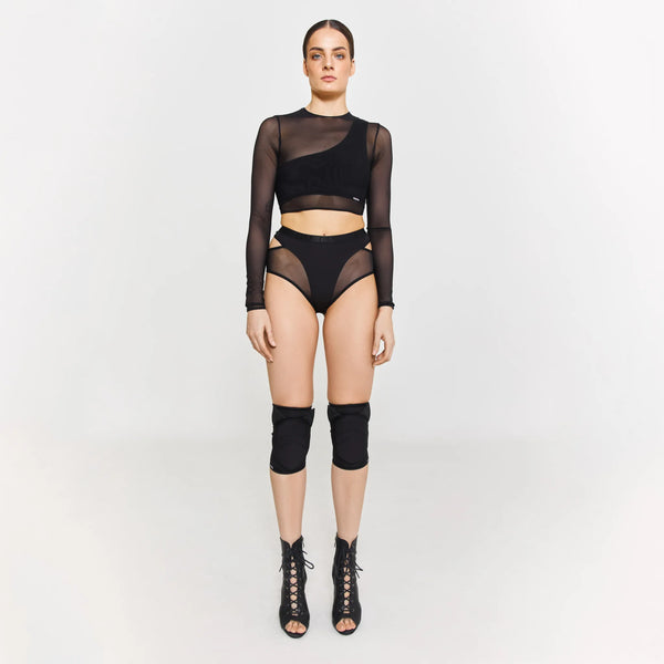 Top with Long Sleeves Black