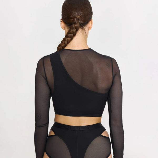 Top with Long Sleeves Black