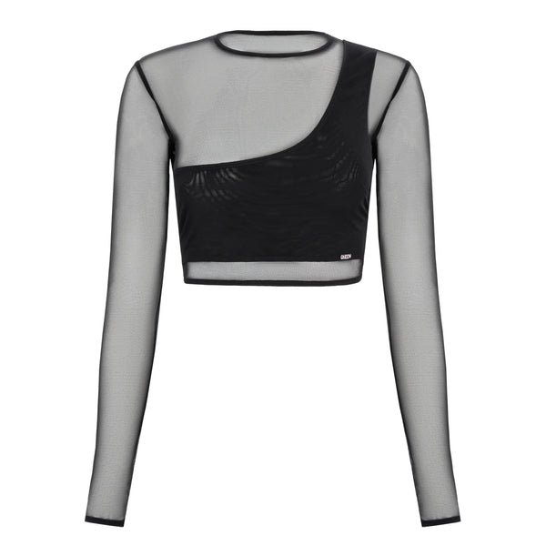 Top with Long Sleeves Black