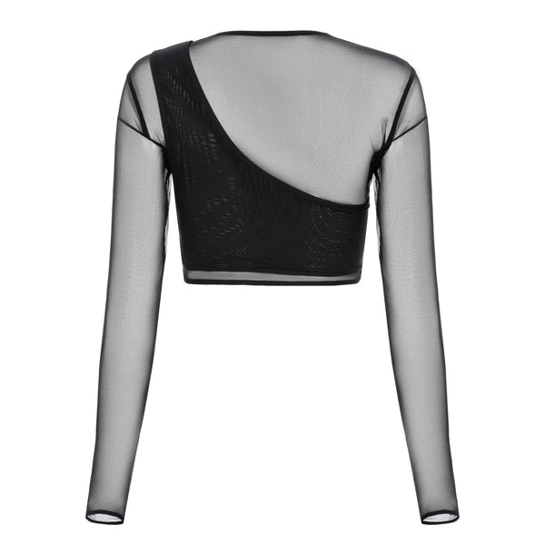 Top with Long Sleeves Black