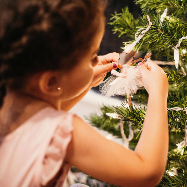 Rose Gold Ballerina Christmas Ornament