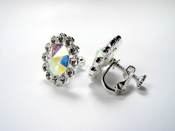 AZ0049-2 Crystal Flower Clip-on Earrings FH2 AZ0049-2 Crystal Flower Clip-on Earrings FH2