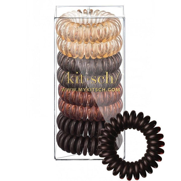 Spiral Hair Ties 8 Pack - Brunette Spiral Hair Ties 8 Pack - Brunette