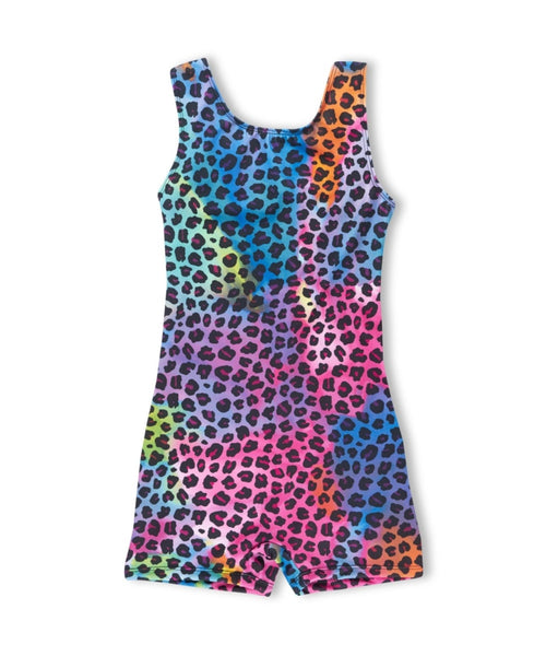 Rainbow Leopard Biketard