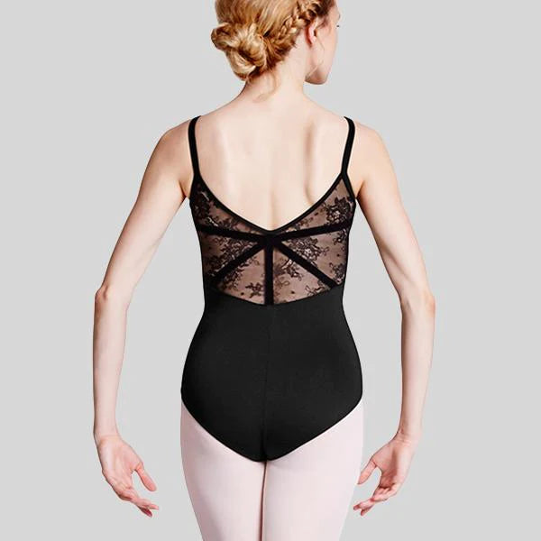 L7727 Lace & Ribbon Panel Back Camisole Leotard