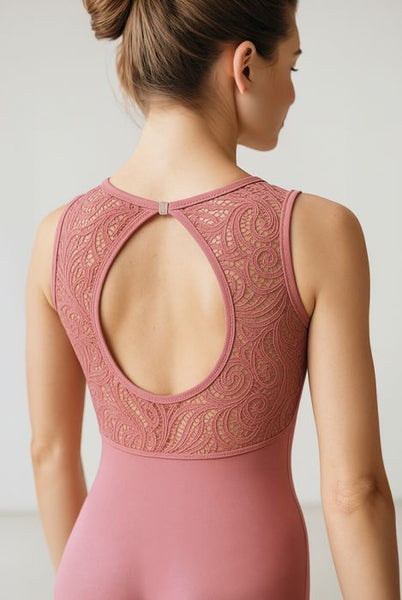 01717 Veronica Open Back Lace Tank Leotard