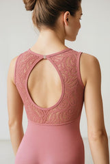 01717 Veronica Open Back Lace Tank Leotard
