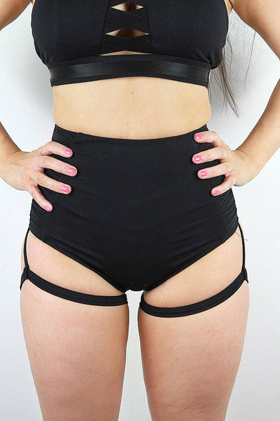 Hamilton Super High Waist Garter Short - Black