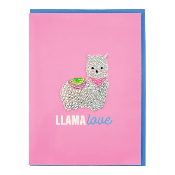 Llama Love Rhinestone Decal Card