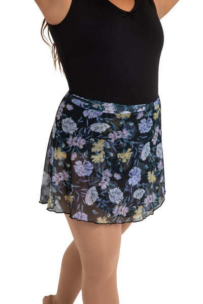 12186W Le Jardin Printed Mesh Wrap Skirt