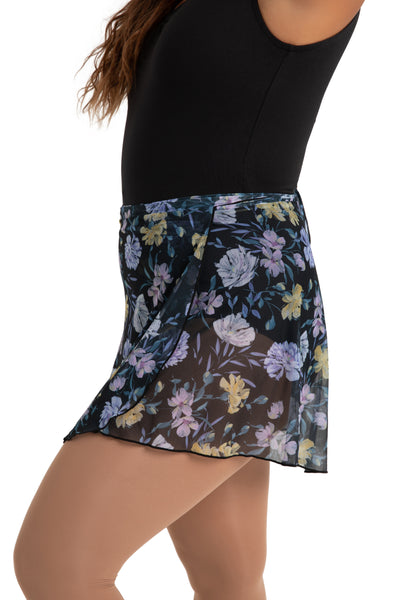 12186W Le Jardin Printed Mesh Wrap Skirt