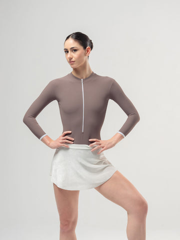 Long Sleeve Aura Leotard Deep Brown