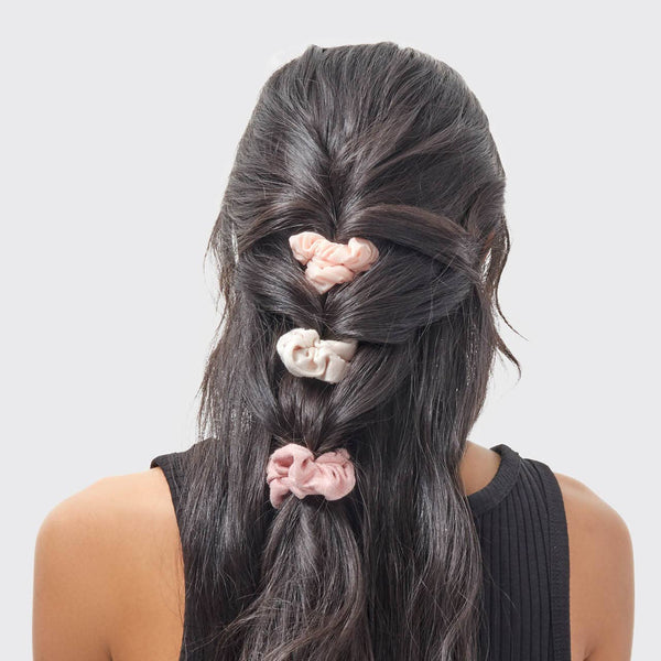 Assorted Textured Scrunchies Set - Terracotta