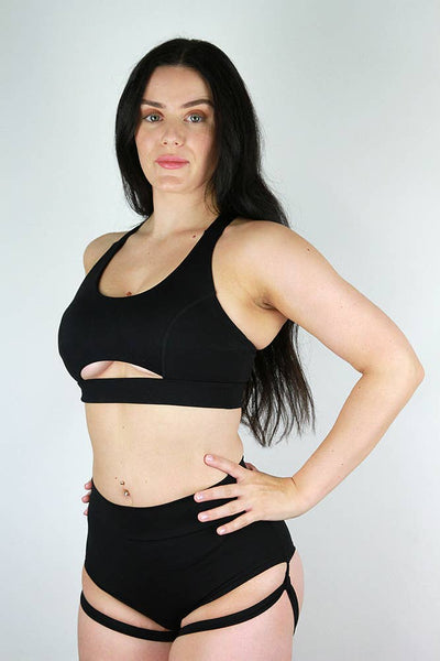 Matte Black Trinity Sports Bra