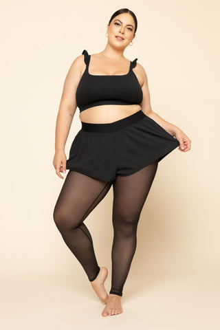 On the Run Ruffle Tights - Black