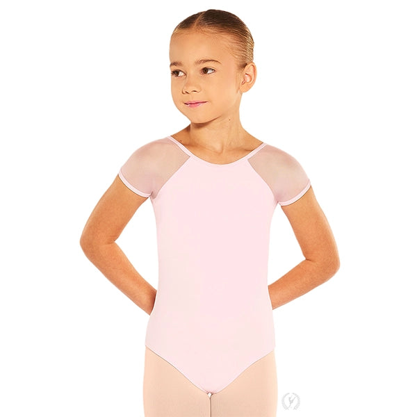 41228C Mesh Cap Sleeve Girls Leotard