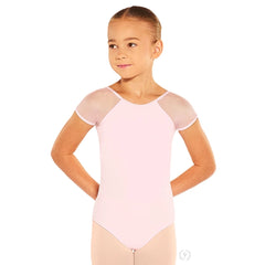 41228C Mesh Cap Sleeve Girls Leotard