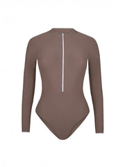 Long Sleeve Aura Leotard Deep Brown