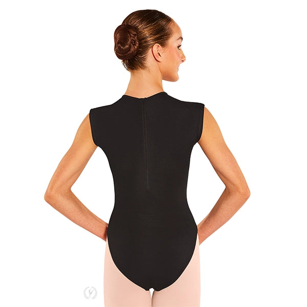 44372 Zipper Back Cap Sleeve Leotard