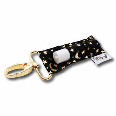 Celestial Moon Stars Black + Gold LippyClip® Lip Balm Holder