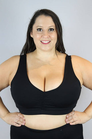 Matte Black Sweet Scoop Plus Size Sports Bra