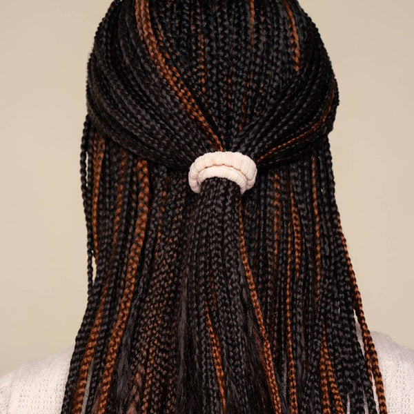 Recycled Fabric Ribbed Hair Elastics 10pc Set - Blush