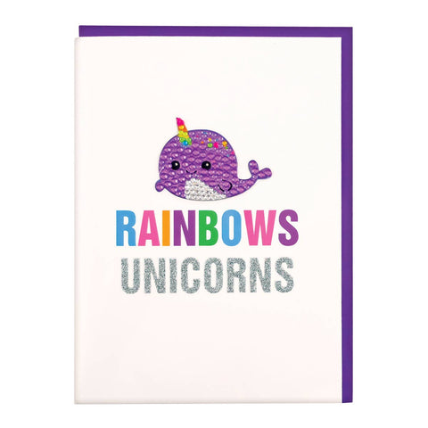 Narwhal Rhinestone Decal Greeting Card