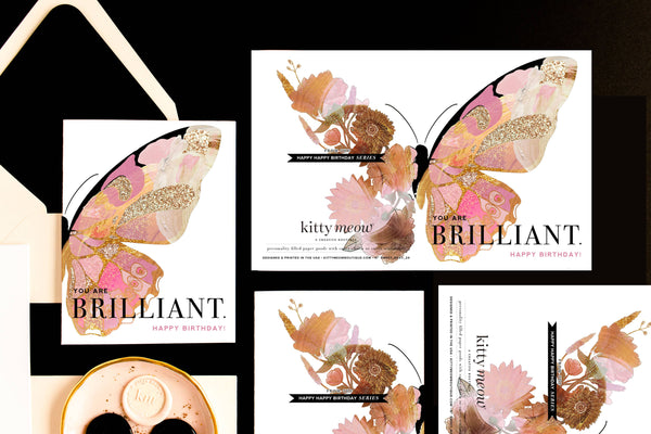 Brilliant Butterfly, Stylish Greeting Card