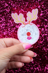 Disco Ball Reindeer Sticker