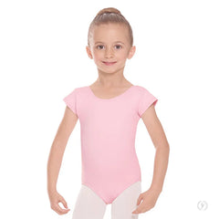 78286C Girls Impression Mesh Bow Back Short Sleeve Leotard