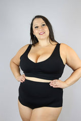 Matte Black Sweet Scoop Plus Size Sports Bra