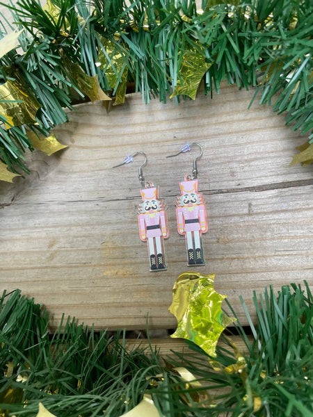 Nutcracker Iridescent Acrylic Earrings