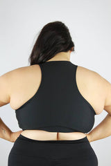 Matte Black Knot Plus Size Sports Bra