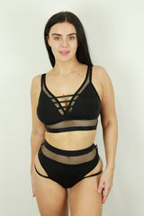 Felix Open Mesh Bralette - Black