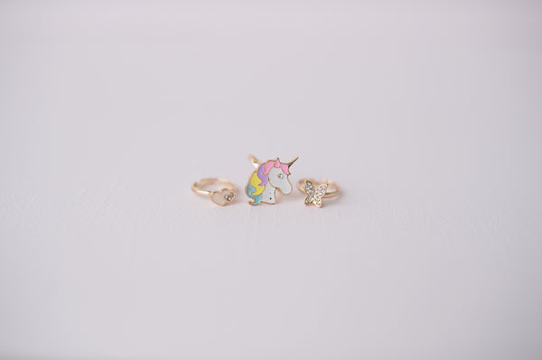 90205 Boutique Unicorn Rainbow Ring Set
