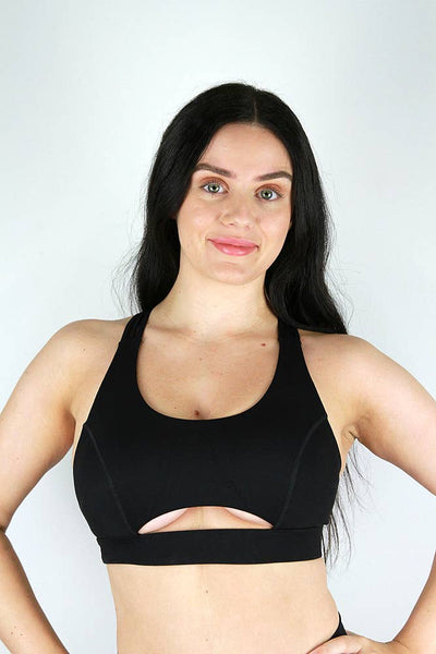 Matte Black Trinity Sports Bra