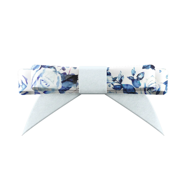 Patterned Bow Blue