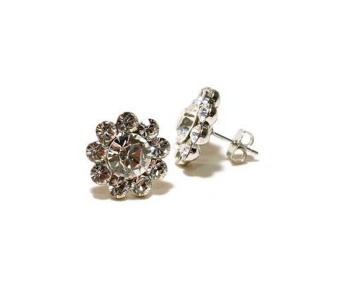 AY0052 Flower Crystal Earrings (Pierced) FH2