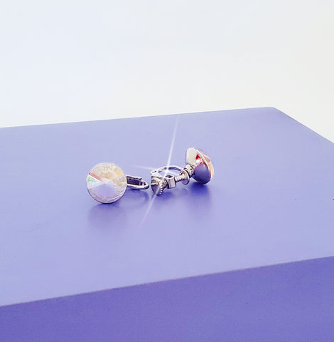 AZ0049 Crystal Flower Pierced Earrings FH2